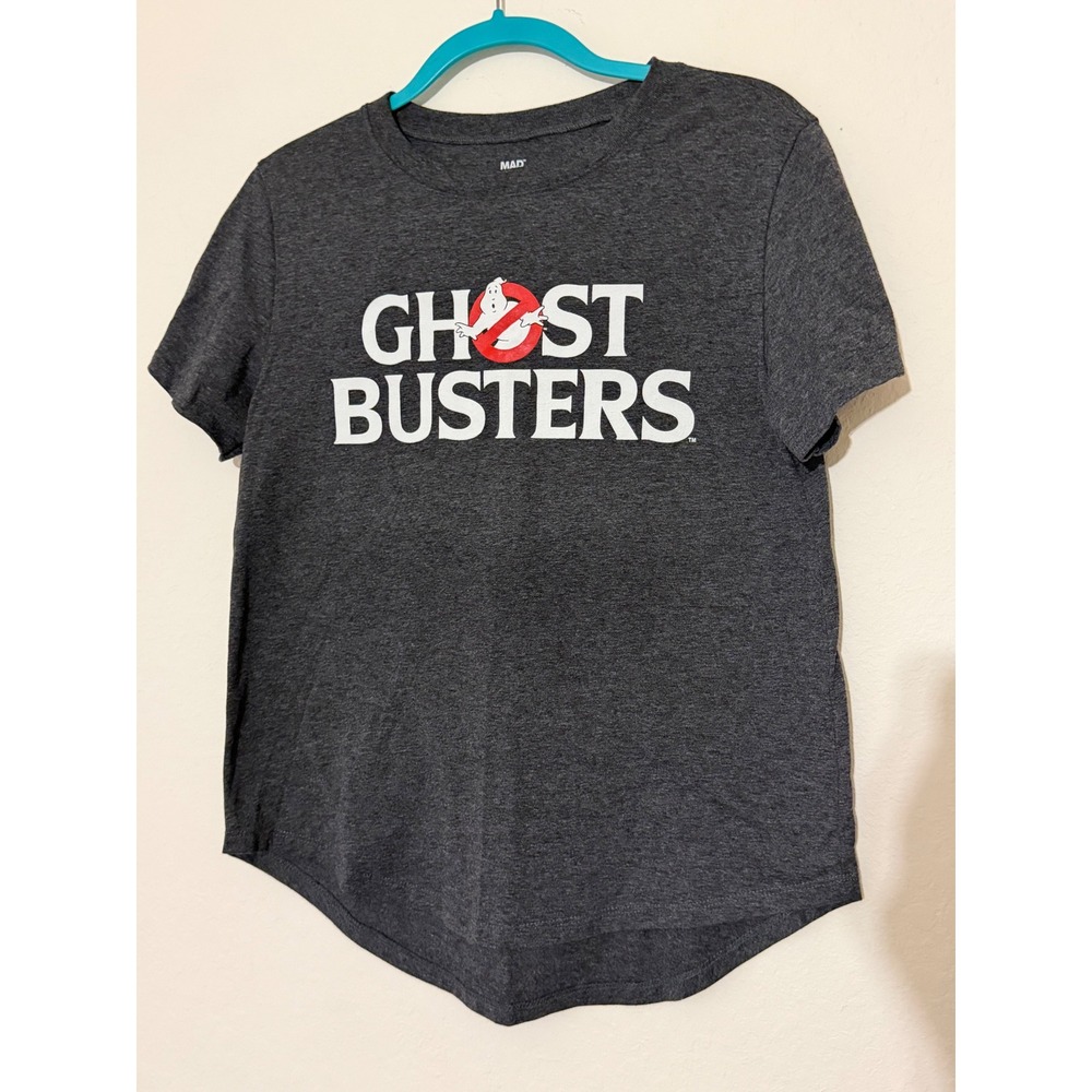 Mad Engine Ghostbusters Graphic T-Shirt Charcoal Gray Curved Hem Large 11/13